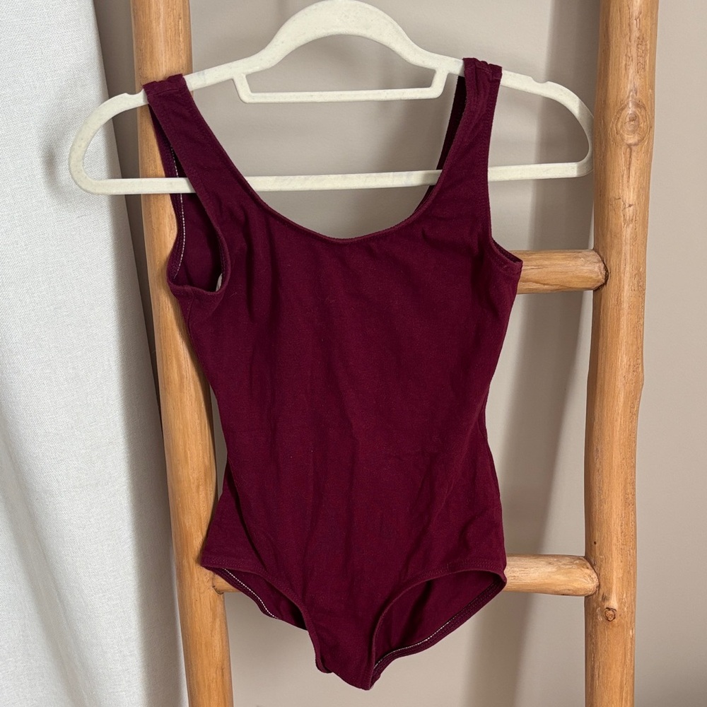Bloch burgundy basic tank leotard